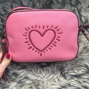 Coach x Keith Harring heart camera crossbody bag
